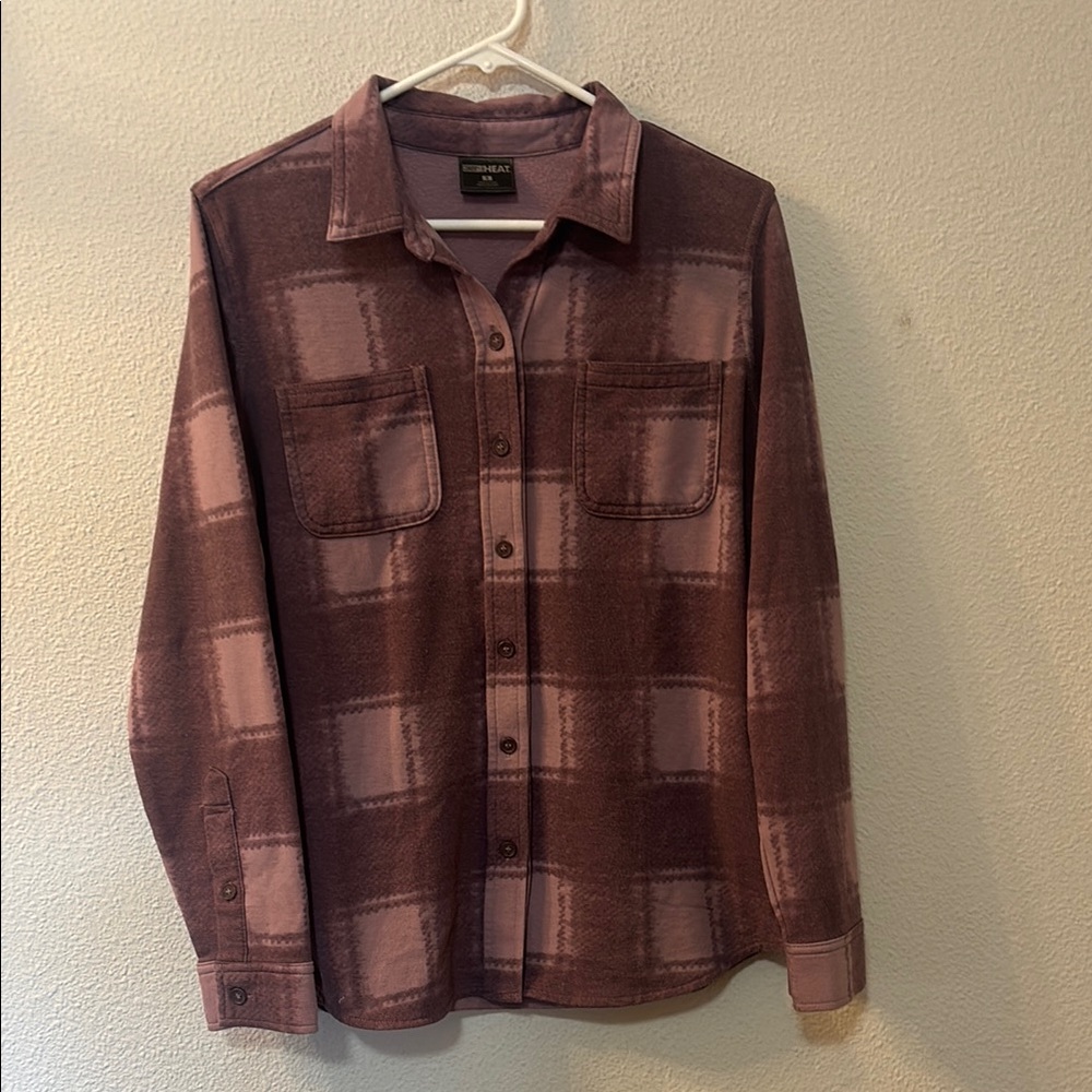 32 Degrees HEAT Purple Button Down Shacket